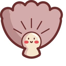 Clam - like Food Character Icon, clam,food character