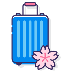 Sakura Tour Package Icon, tour package,suitcase,cherry blossom