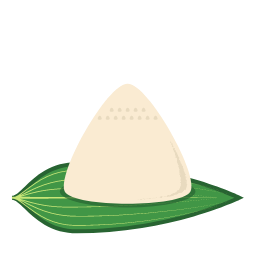 Zongzi on Bamboo Leaf Icon, zongzi,bamboo leaf,food
