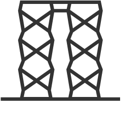 Twin Towers Building Icon, twin towers,modern architecture