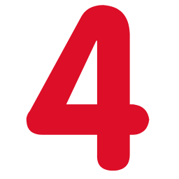 Red Number 4 Icon, number 4,red,digit