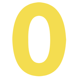 Yellow Number 0 Icon, number 0,yellow,digit