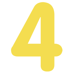 Yellow Number 4 Icon, number 4,yellow,digit