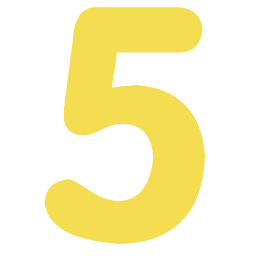 Yellow Number 5 Icon, number 5,yellow,digit