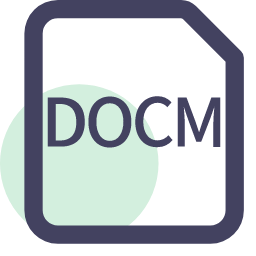 DOCM File Extension Icon, DOCM,Word,macro