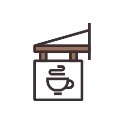 Coffee Shop Sign Icon, coffee shop,sign