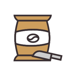 Sack of Coffee Beans Icon, coffee beans,sack