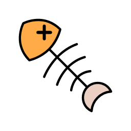 Fish Bone Icon, fish bone,fish,leftover