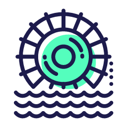Hydropower Icon, hydropower,water wheel