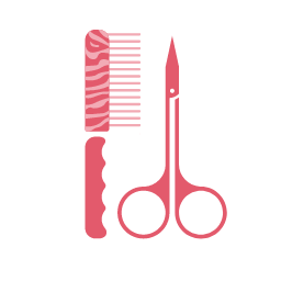 Tiger - Stripe Comb and Scissors Icon, comb,scissors,tiger stripe