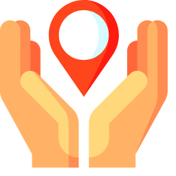 Hands Holding Location Pin Icon, hands,pin,location