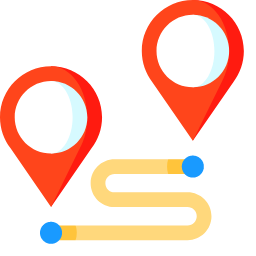 Route with Two Pins Icon, route,pin,location