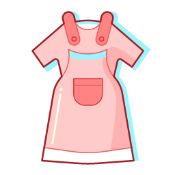 Pink Dress with Heart Pocket Icon, dress,pink dress,heart pocket