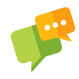 Green and Orange Chat Bubbles Icon, chat,messages