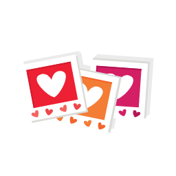 Postcards with Heart Icon, postcards,greetings
