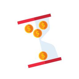 Red and Yellow Hourglass Icon, hourglass,time