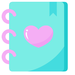 Diary with Heart Icon, diary,heart,notebook
