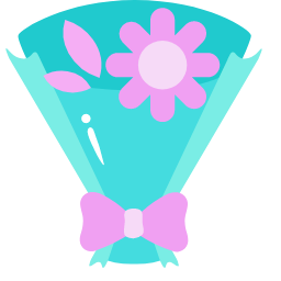Flower with Bow Icon, flower,bow,romance