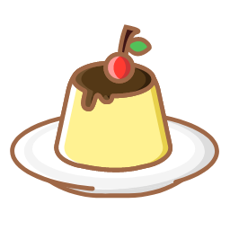 Pudding with Cherry Icon, pudding,cherry