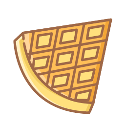 Waffle Slice Icon, waffle,breakfast