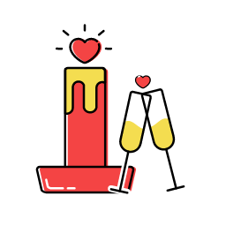 Dinner Icon, dinner,candle,wine