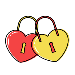 Lover's Lock Icon, lock,heart,love