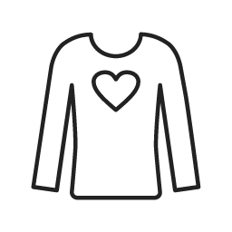 Long - sleeved Top with Heart Icon, long - sleeved top,heart,top