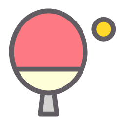 Table Tennis Paddle and Ball Icon, table tennis,paddle