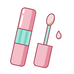 Lip Gloss & Brush Icon, lip gloss,brush,lip makeup