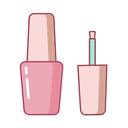 Nail Polish & Brush Icon, nail polish,brush,cosmetics