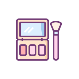 Makeup Palette and Brush Icon, makeup palette,brush