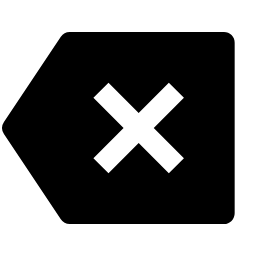 Delete Back 2 Fill Icon, delete,back,fill,cross