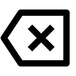 Delete Back 2 Line Icon, delete,back,line,cross
