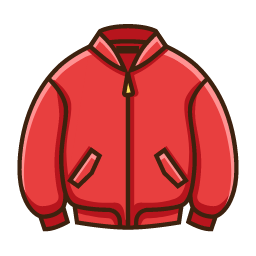 Red Cotton Jacket Icon, cotton jacket,outerwear