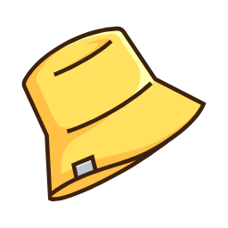 Yellow Bucket Hat Icon, hat,bucket hat