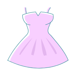 Pink Dress Icon, dress,women's dress