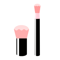 Blush and Brush Icon, blush,makeup brush