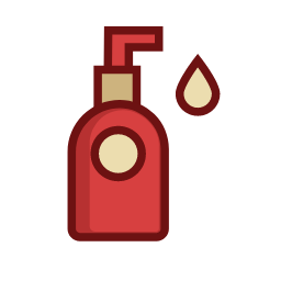 Red Body Wash Bottle with Drop Icon, body wash,skin care