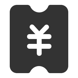 Ticket Money Fill Icon, ticket,money,yen