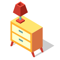 Isometric Bedside Cabinet Icon, bedside cabinet,furniture