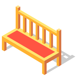 Isometric Bench Icon, bench,furniture