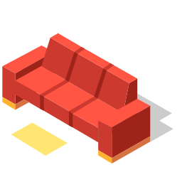 Isometric Couch Icon, couch,furniture