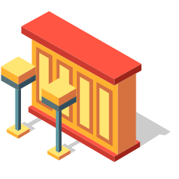 Isometric Home Bar Icon, home bar,furniture