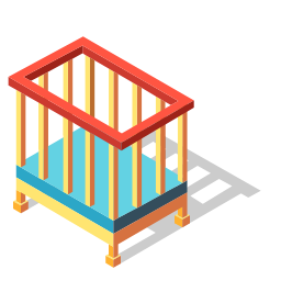 Isometric Infant Bed Icon, infant bed,furniture