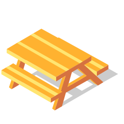 Isometric Picnic Table Icon, picnic table,furniture