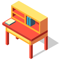 Isometric Writing Desk Icon, writing desk,furniture