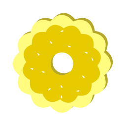 Yellow Flower - like Icon, snack,design