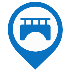 Bridge Map Marker (Blue) Icon, bridge,blue marker