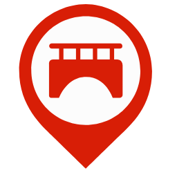 Bridge Map Marker (Red) Icon, bridge,red marker