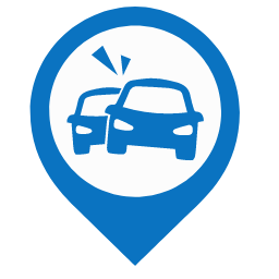 Car Accident Map Marker (Blue) Icon, car accident,blue marker